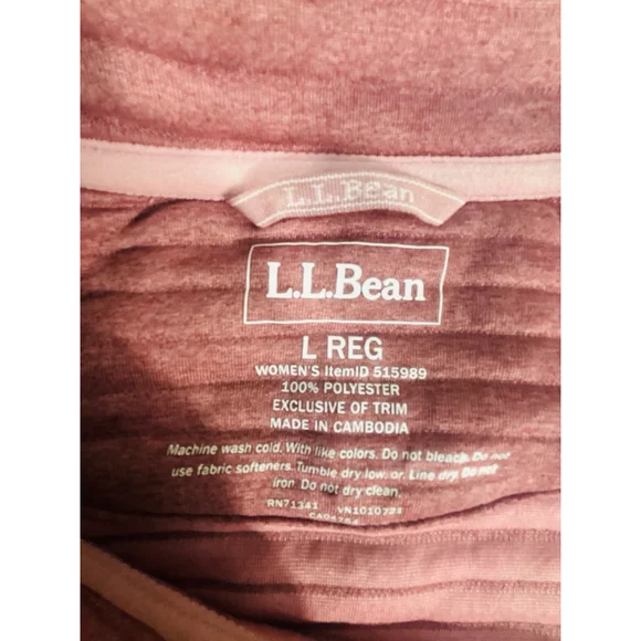 LL Bean Womens Large Pullover Lot 2 Quarter Zip Fleece Outdoor Pink Blue - Picture 6 of 15